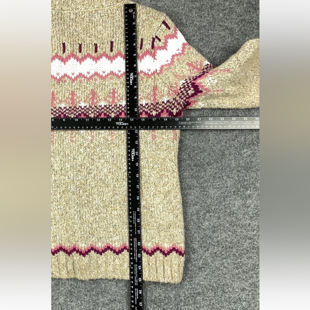 Orvis Fair Isle Tan Knit Sweater, New without tags, L - Picture 5 of 7